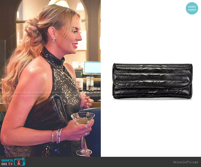 HC x Anine Bing Natasha Clutch worn by Whitney Rose on The Real Housewives of Salt Lake City