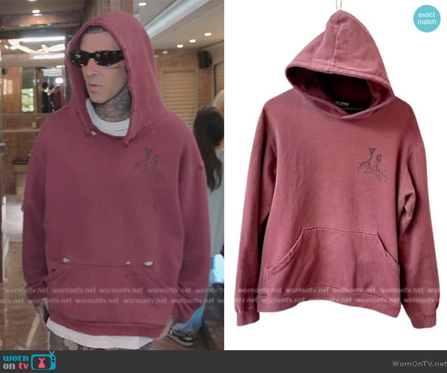 Raf Simons Virginia Creeper Hoodie worn by (Travis Barker) on The Kardashians