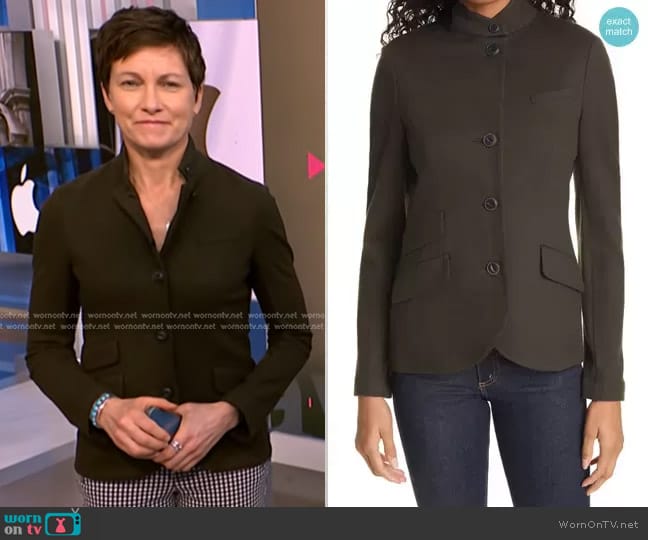 Rag & Bone Slade Wool Blazer in Army Green worn by Stephanie Gosk on NBC News Daily