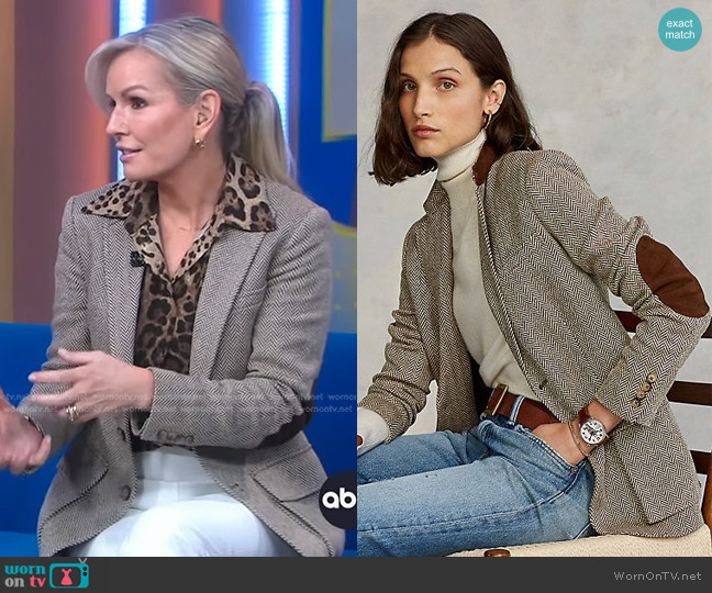 Ralph Lauren Herringbone Blazer worn by Dr. Jennifer Ashton on Good Morning America