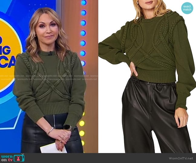 Ronny Kobo Yeva Knit Sweater worn by Lori Bergamotto on Good Morning America