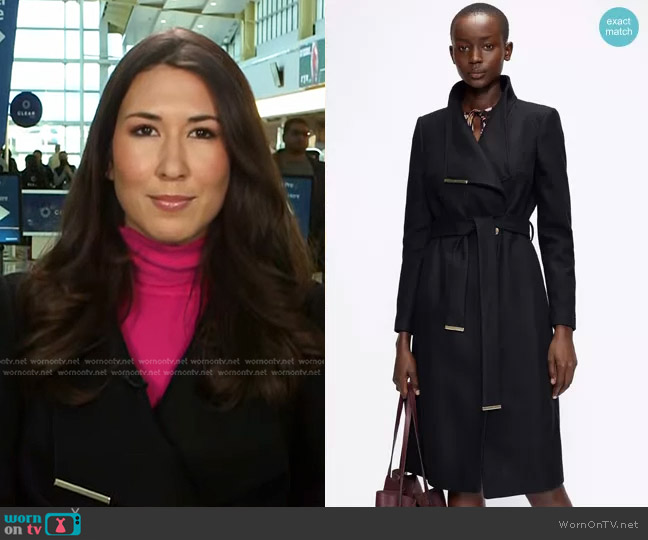 Ted Baker Rose Wool Wrap Coat worn by Marissa Parra on NBC News Daily