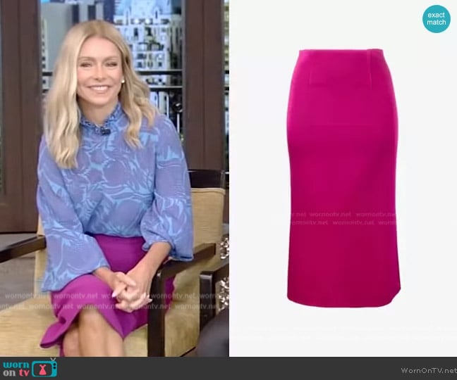 Roland Mouret Salway Skirt worn by Kelly Ripa on Live with Kelly and Mark