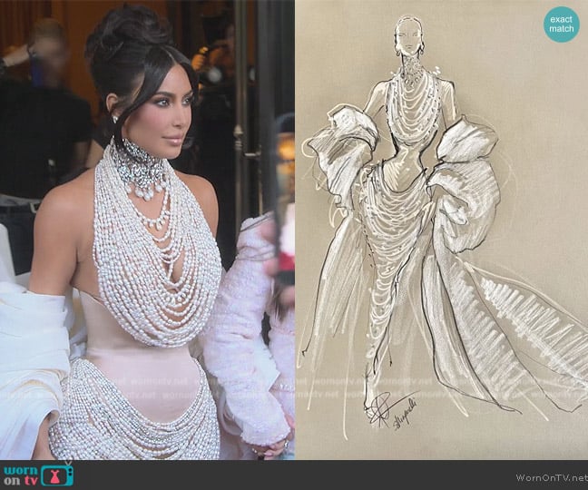 Schiaparelli Custom Haute Couture Dress worn by Kim Kardashian (Kim Kardashian) on The Kardashians