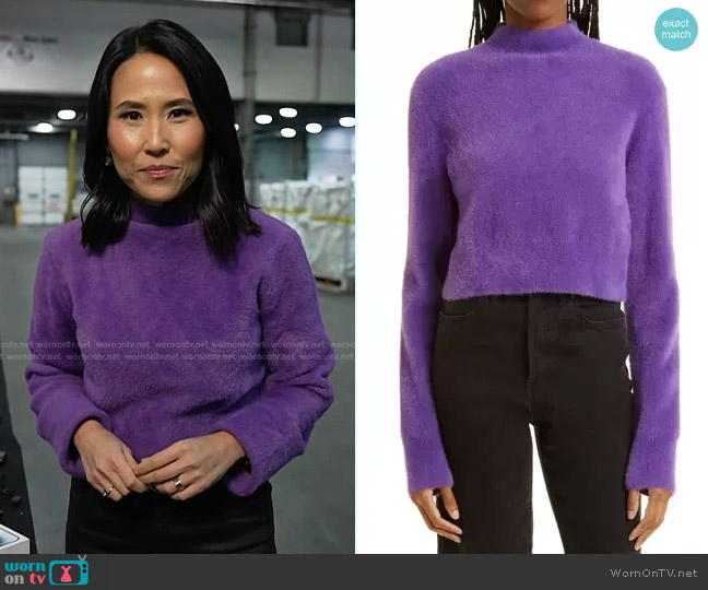 Simon Miller Oko Funnel Neck Crop Sweater worn by Vicky Nguyen on Today