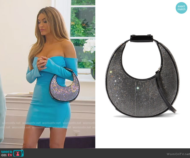 Staud Mini Crystal Moon Bag worn by Chrishell Stause on Selling Sunset