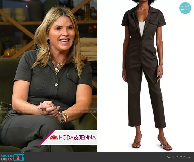 Rivet Utility Stretch Cotton Worker Jumpsuit worn by Jenna Bush Hager on Today