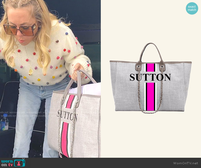 Lily & Bean The Lily Weekender Jumbo Bag - French Grey Design Your Own worn by Sutton Stracke on The Real Housewives of Beverly Hills