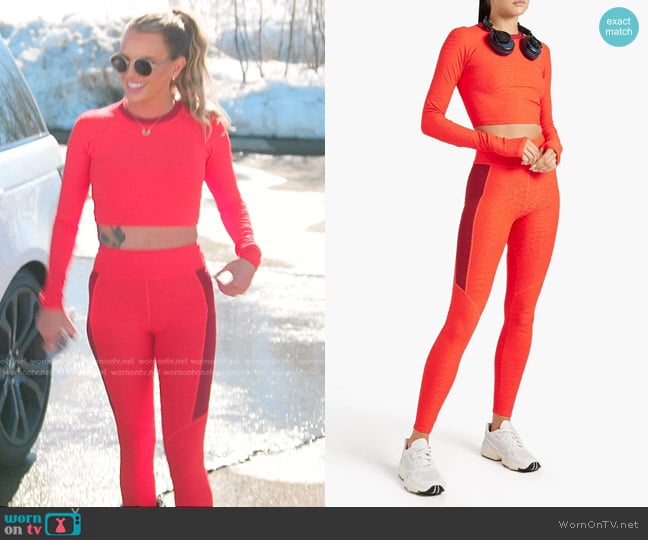 Twenty Montreal Cropped Stretch-Jacquard Top worn by Whitney Rose on The Real Housewives of Salt Lake City