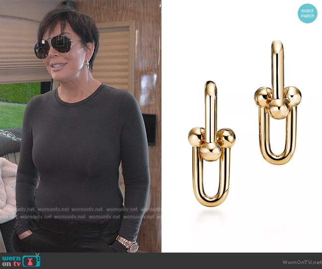 Large Link Earrings Tiffany worn by Kris Jenner (Kris Jenner) on The Kardashians