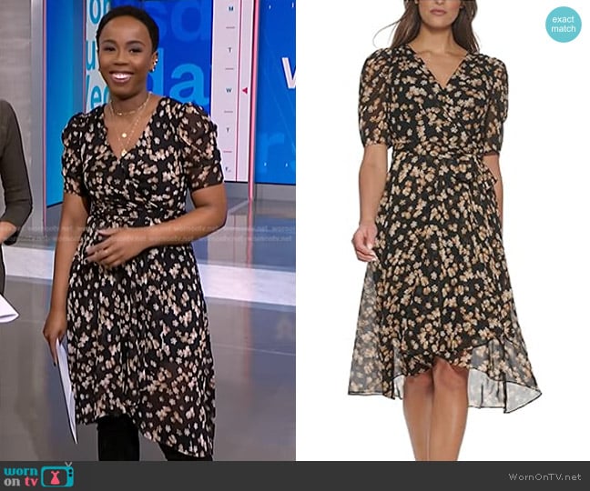 Tommy Hilfiger Chiffon Puff Sleeve Midi Dress worn by Zinhle Essamuah on NBC News Daily