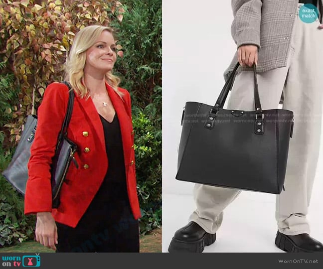 Topshop Top Handle Bag in Black worn by Belle Brady (Martha Madison) on Days of our Lives