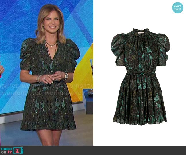 Ulla Johnson Ada Dress in Rainforest worn by Natalie Morales on The Talk