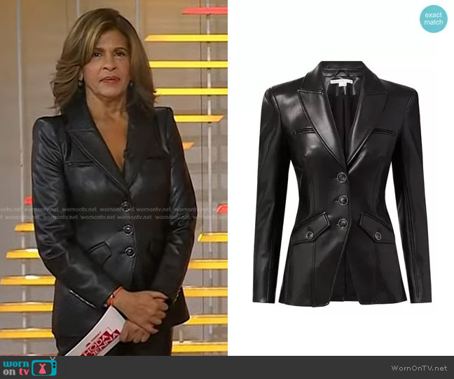 Veronica Beard Anoki Vegan Leather Dickey Jacket worn by Hoda Kotb on Today