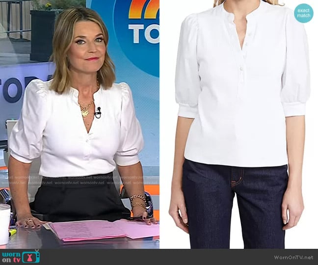 Veronica Beard Coralee Top worn by Savannah Guthrie on Today