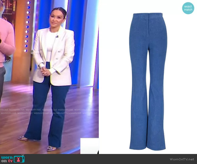 Veronica Beard Royce Stretch Cotton Pants worn by Eva Pilgrim on Good Morning America