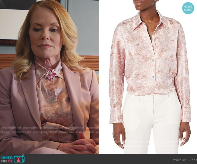 Vince Dahlia Sculpted Long Sleeve Shirt worn by Lisa Benner (Marg Helgenberger) on All Rise