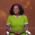 Viola Davis’s green tweed shift dress on Good Morning America