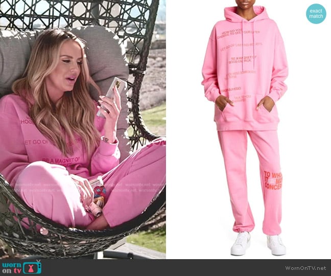 The Mayfair Group Whom It May Concern Embroidered Graphic Cotton Hoodie worn by Whitney Rose on The Real Housewives of Salt Lake City