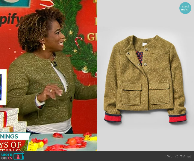 A New Day Cropped Tweed Jacket worn by Gayle Bass on CBS Mornings
