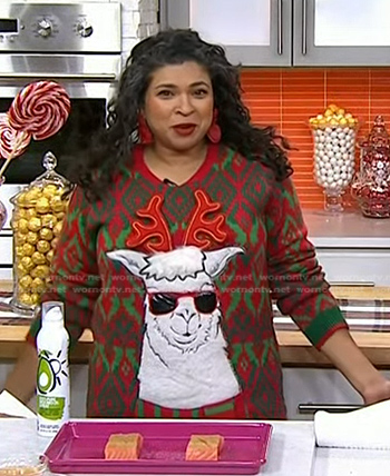 Aarti Sequeira’s Llama Ugly Christmas Sweater on Today