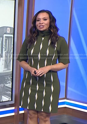 Adelle’s green print turtleneck dress on Today