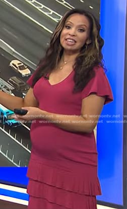 Adelle’s pink tiered pleated hem dress on Today