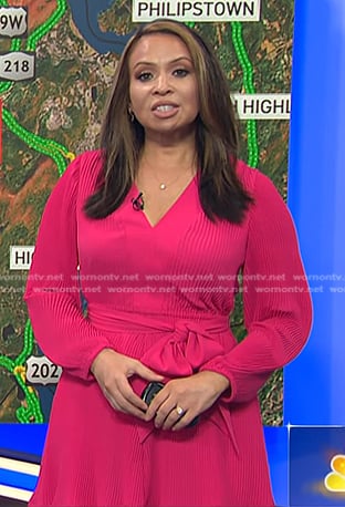 Adelle’s pink v-neck mini dress on Today