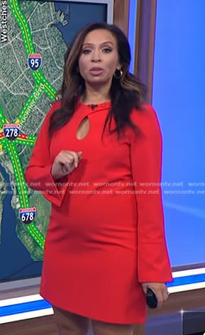 Adelle’s red keyhole dress on Today