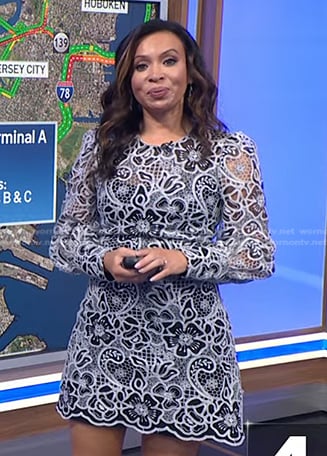 Adelle’s white floral lace dress on Today