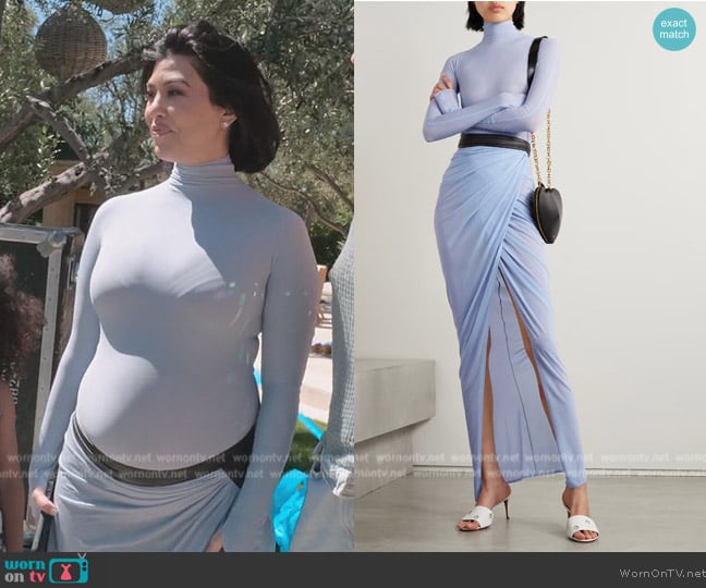 Alaia Stretch-tulle turtleneck bodysuit worn by Kourtney Kardashian (Kourtney Kardashian) on The Kardashians