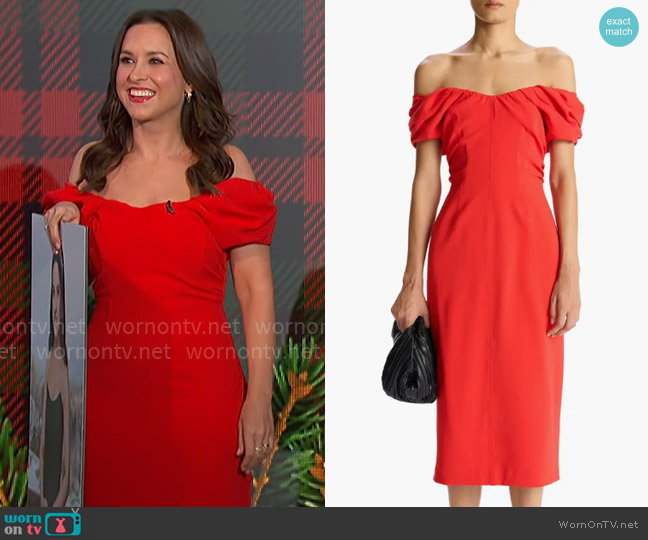 A.L.C. Nora Dress in Poinciana worn by Lacey Chabert on The Talk