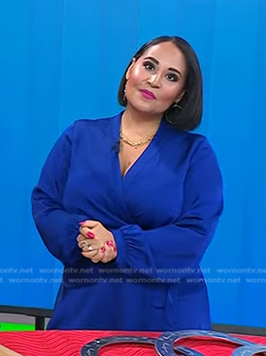 Alejandra’s blue wrap dress on Today