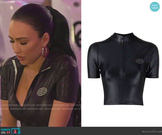 Alexander Wang Logo-print short-sleeve top worn by Bre Tiesi on Selling Sunset