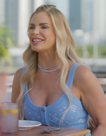 Alexia’s blue cropped tank on The Real Housewives of Miami