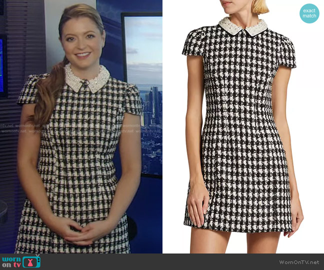 Alice + Olivia Velia Embellished Collar Mini Dress worn by Dani Beckstrom on Good Morning America