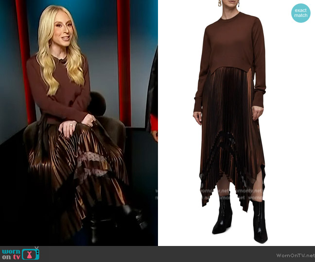 All Saints Sadie Foil Dress worn by Sydney Sadick on Access Hollywood
