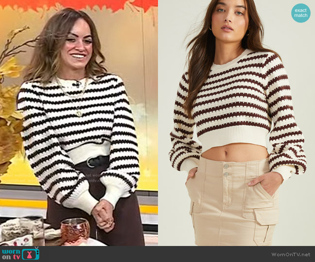Altar'd State Sierra Striped Sweater worn by Liz Marie Galvan on Today