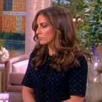 Alyssa’s black printed mini dress on The View