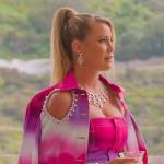 Amanda Lynn’s pink tie dye dress and jacket with heart cutouts on Selling Sunset