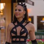 Amanza’s black strappy bandage top on Selling Sunset