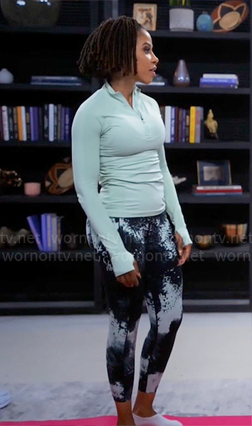 Andi’s yoga outfit on Tyler Perrys Sistas