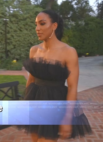 Annemarie’s black strapless tulle mini dress on The Real Housewives of Beverly Hills