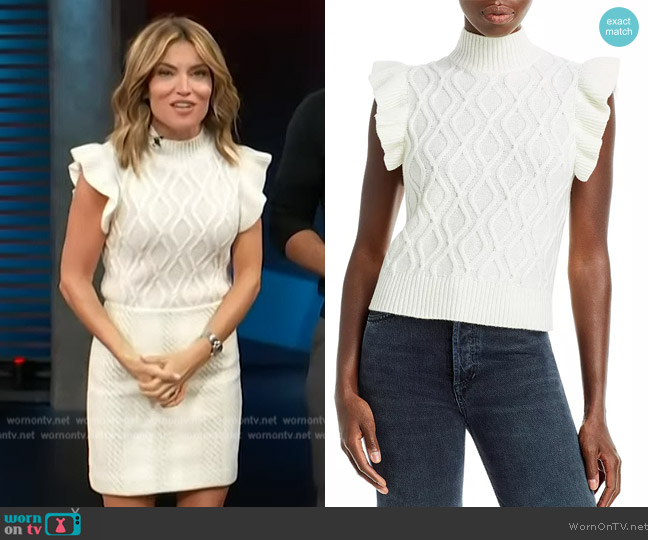 Diamond Knit Cashmere Sweater worn by Kit Hoover on Access Hollywood