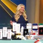 Ashley Bellman’s navy midi sweater dress on CBS Mornings