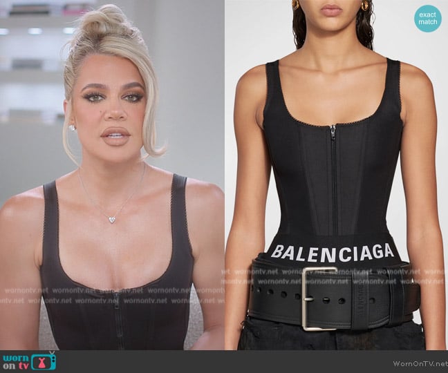 Balenciaga Tank Top Corset worn by Khloe Kardashian (Khloe Kardashian) on The Kardashians