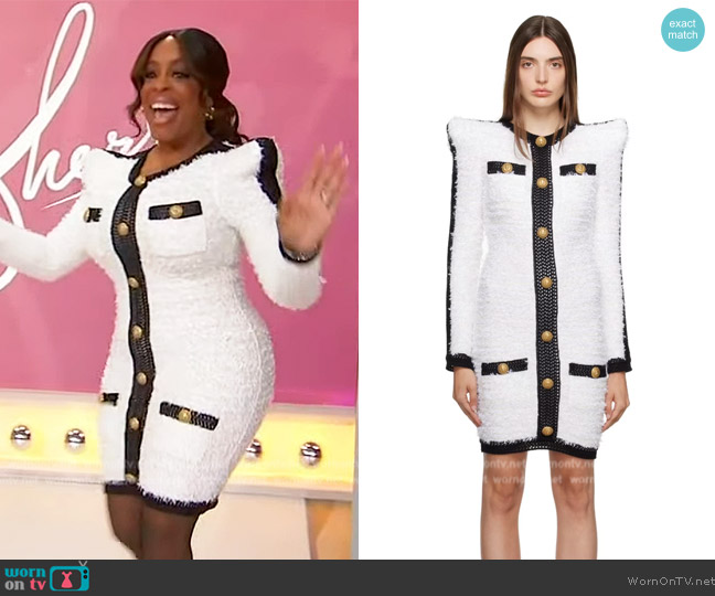 Balmain Contrasting-trim boucle minidress worn by Niecy Nash on Sherri