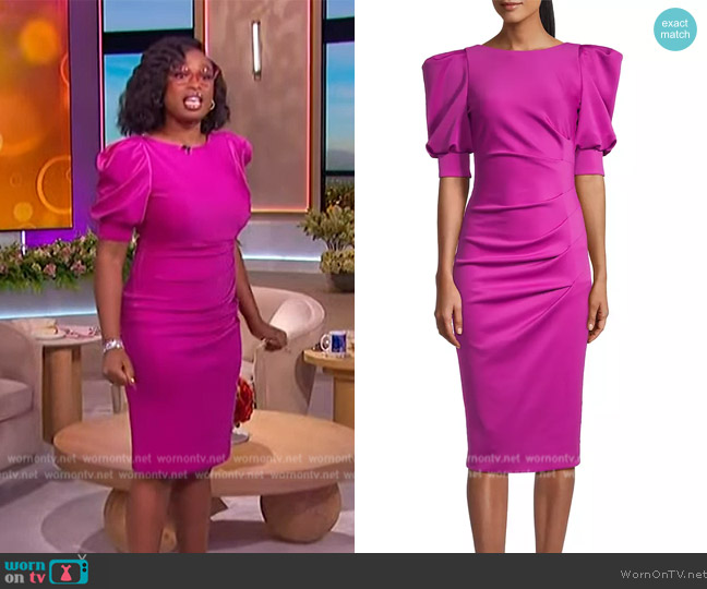 Black Halo Zella Scoopback Cocktail Dress worn by Jennifer Hudson on The Jennifer Hudson Show