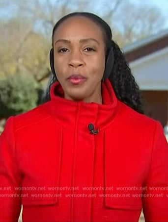 Blayne Alexander’s red coat on NBC News Daily