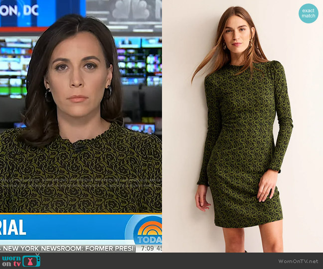 Boden Frill-Detail Mini Dress worn by Hallie Jackson on Today